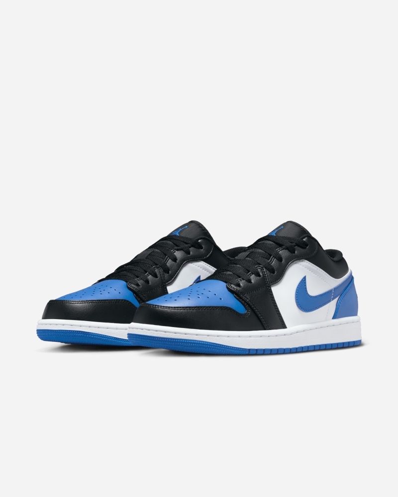Chaussures Nike Air Jordan 1 Low Blanc/Noir/Bleu pour homme