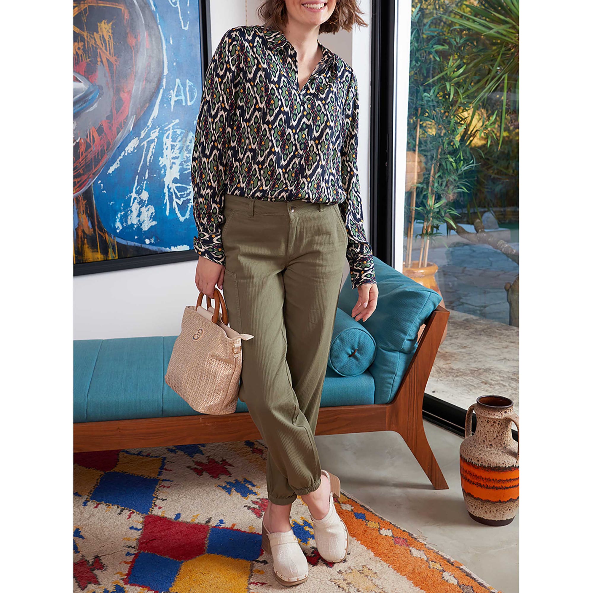 Pantalon Femme kaki