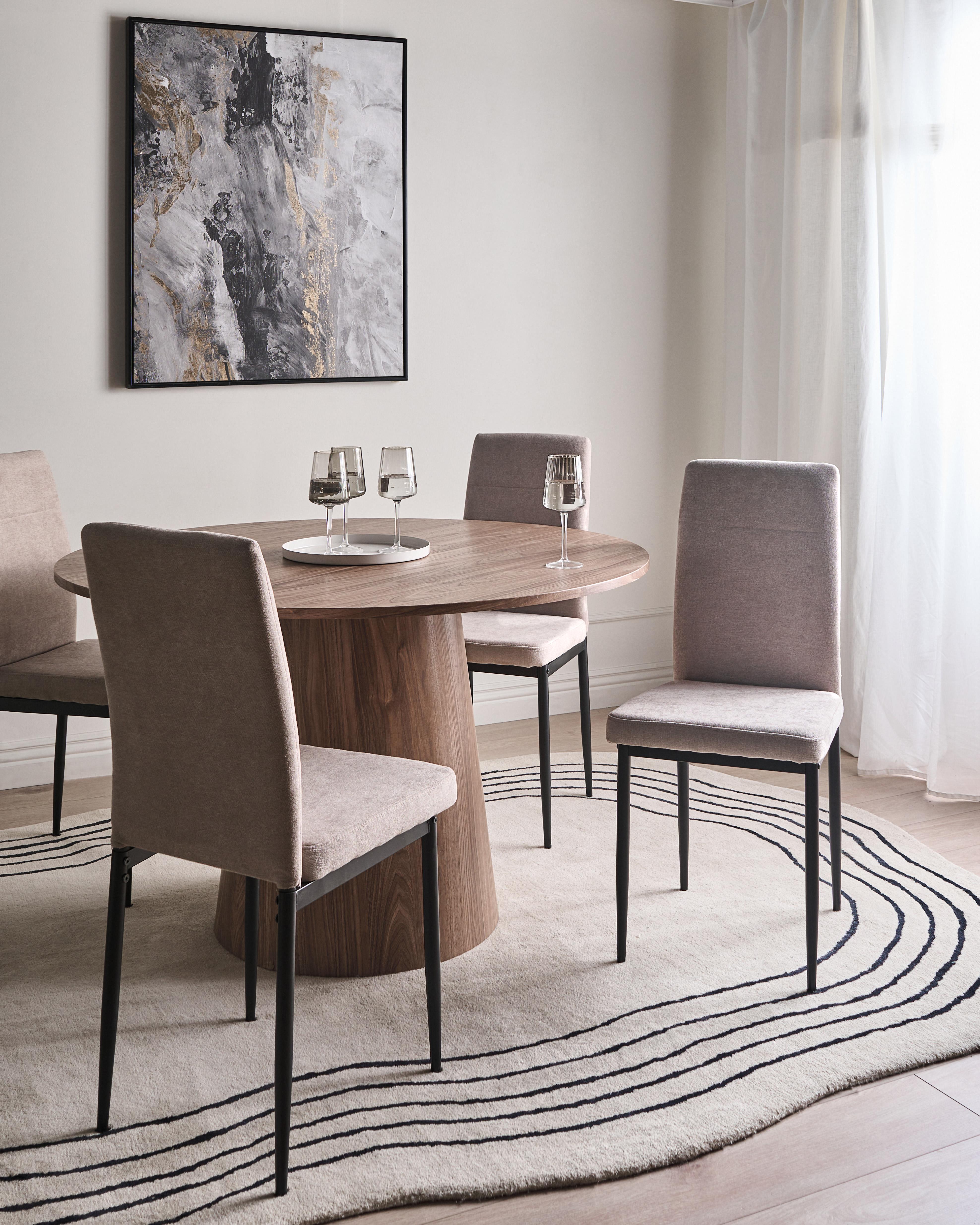 Set van 4 eetkamerstoelen RINER Stof Taupe