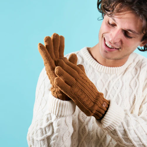 Gants Creamy gin Marron marron