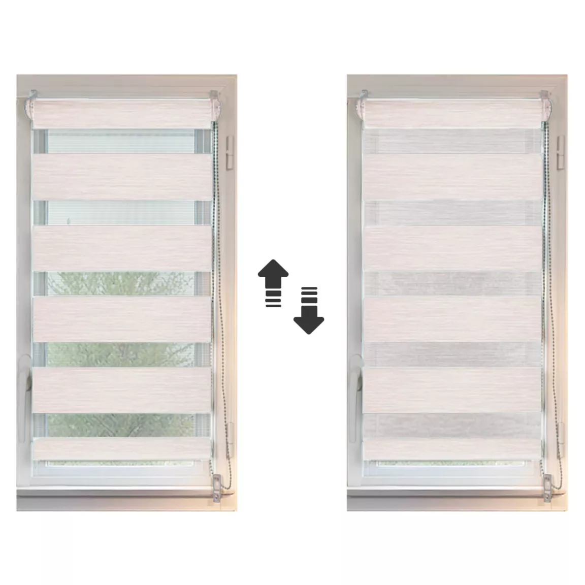 Store enrouleur Jour/ Nuit (45 x 90 cm) Beige chiné