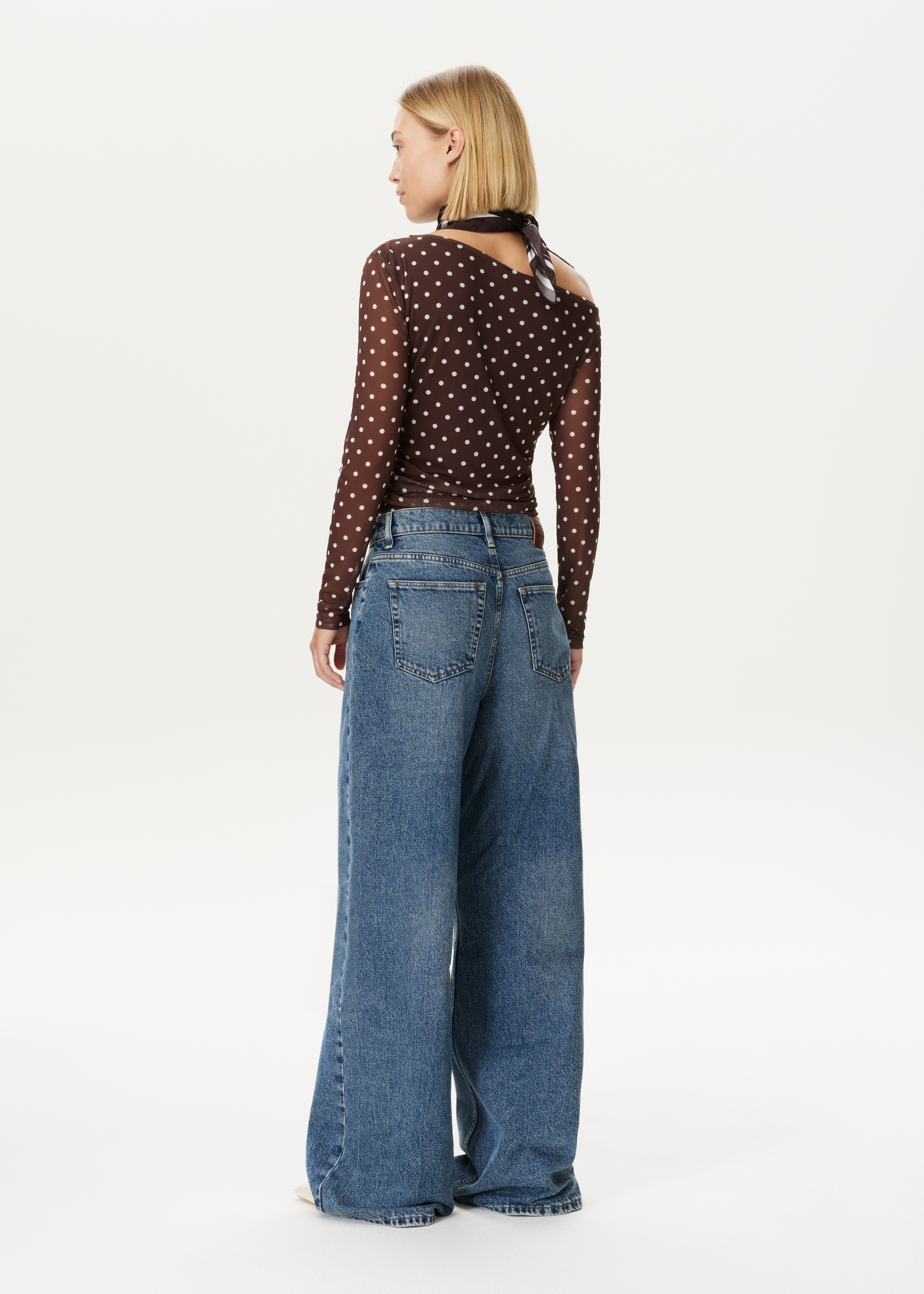 Mesh top met polka dot