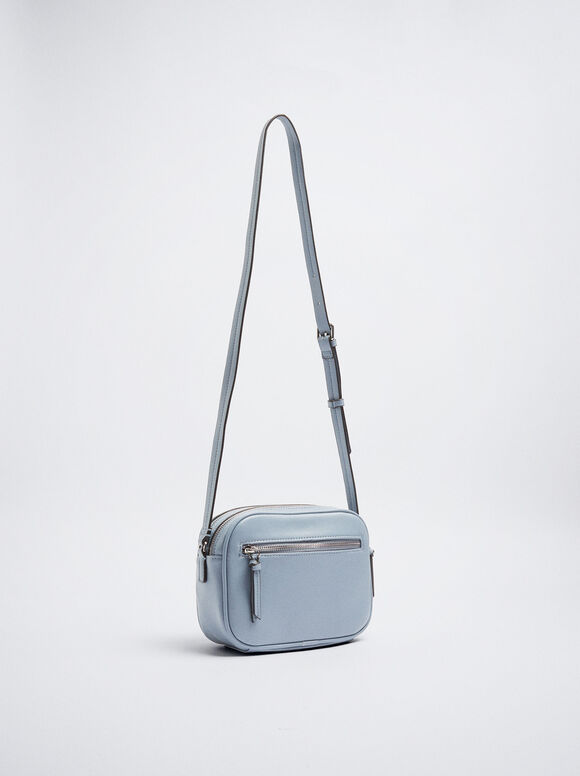Bolsa de ombro com vários bolsos - Azul
