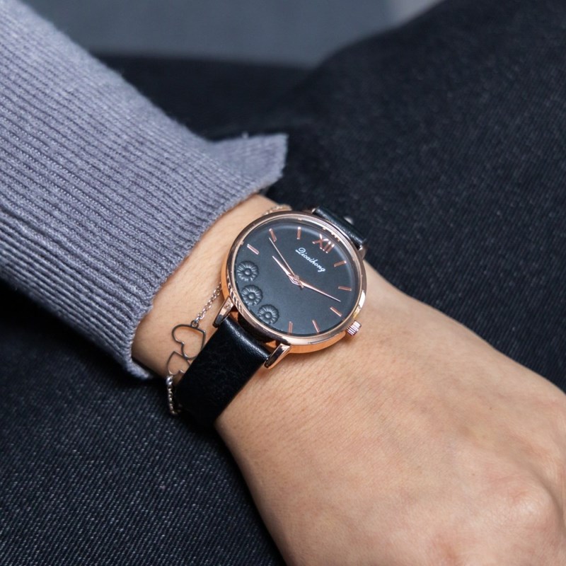 Montre Femme CHTIME bracelet Cuir Noir