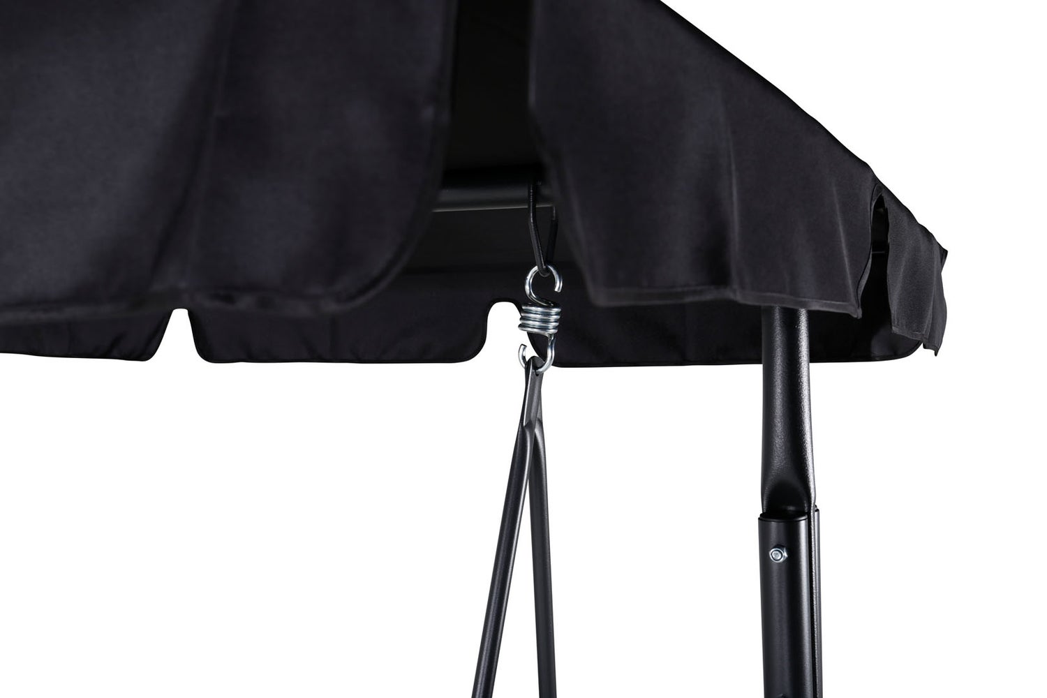 Montreal hangende tuinbank voor 3 personen, zwart. 204 x 130 x 163 cm