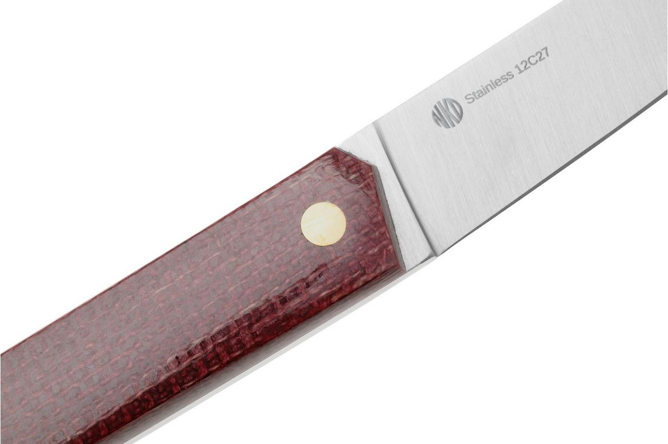Nordic Knife Design Stoat 100 2072, Plum Canvas Micarta vaststaand mes