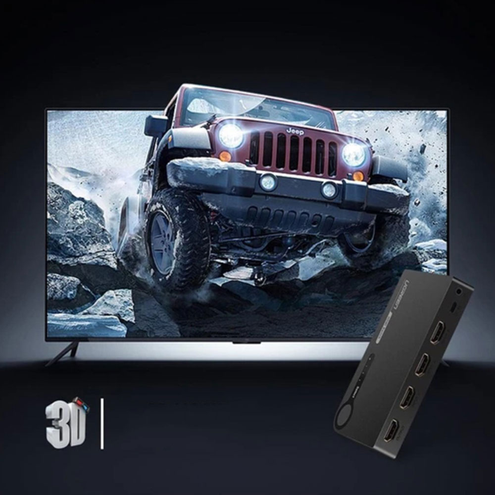 3-fach HDMI 4K Hub Verteiler Switch Audio Video Konverter mit Fernbedienung - Schwarz