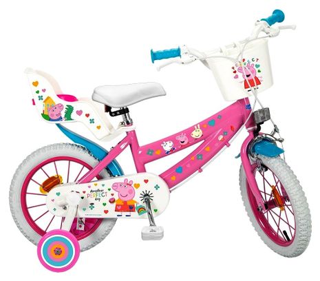 Velo 14 pouces Peppa Pig 4/6 ans Stabilisateur ROSE