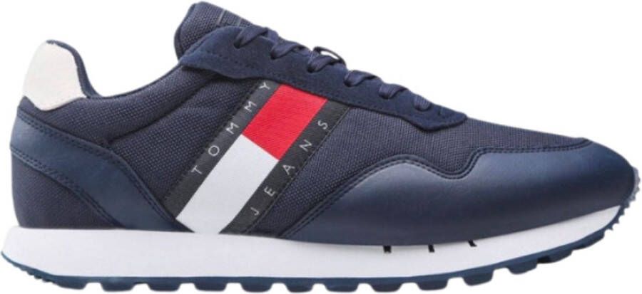 Tommy Hilfiger Tommy Jeans Retro Leather Sneakers Leren Sneaker Heren Blauw