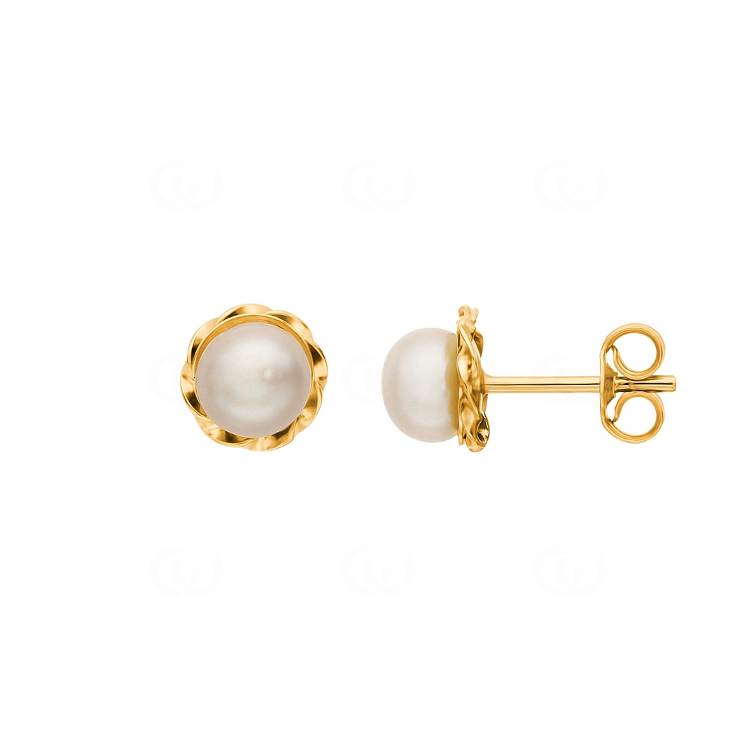 Ohrstecker 750/18 K Gelbgold mit Süsswasserzuchtperle