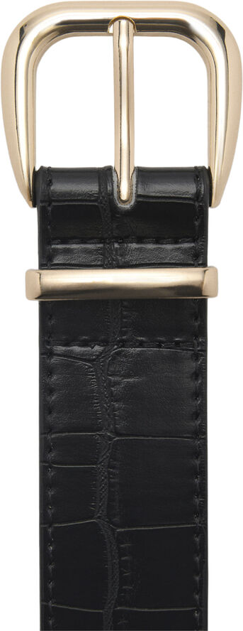 MANGO Crocodile-effect belt Black