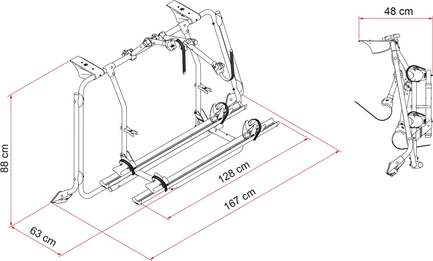 FIAMMA Carry Bike PRO Heckträger f.VWT5 kpl. für 2 Räder, Silber