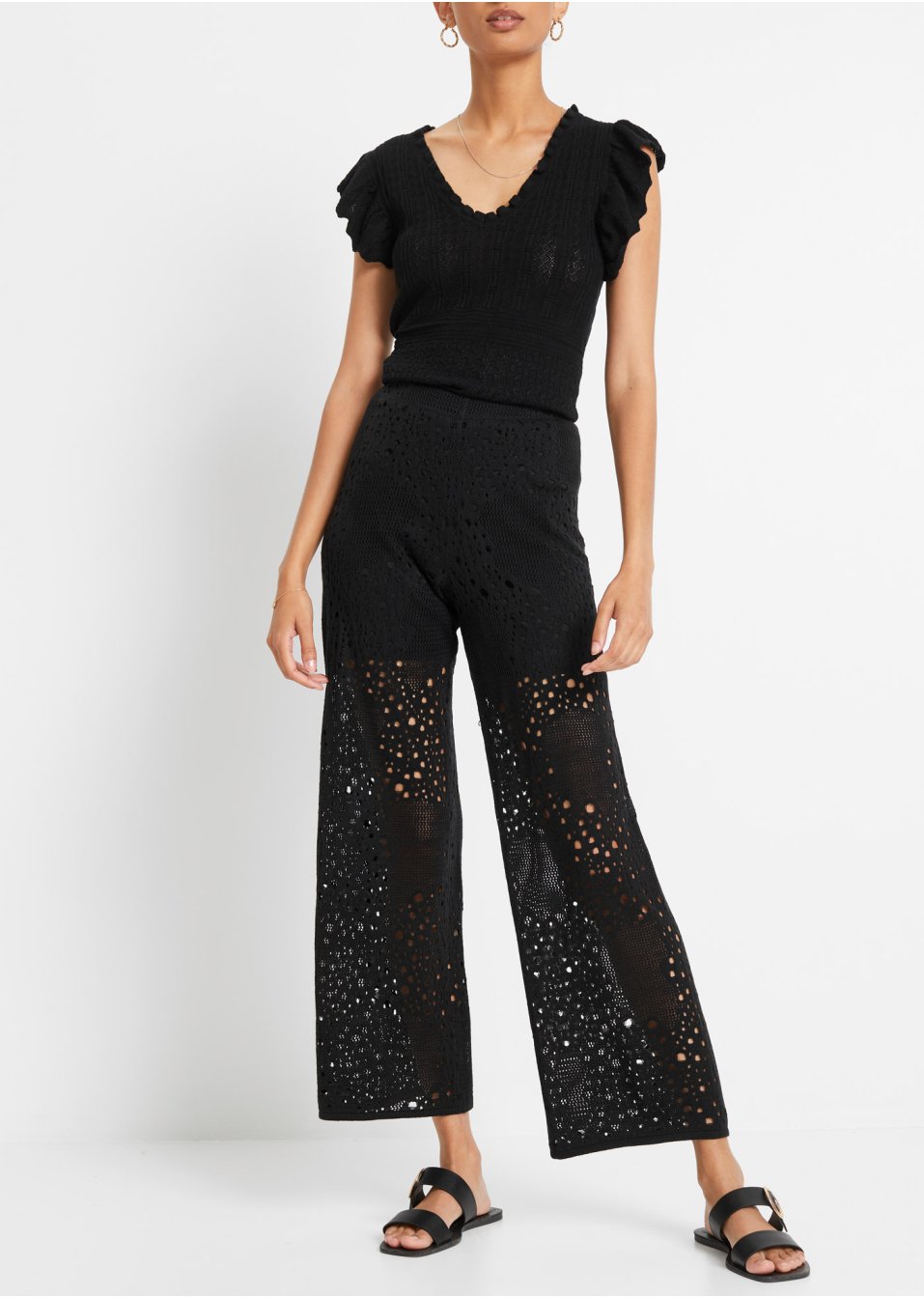 Pantalon en maille taille extensible