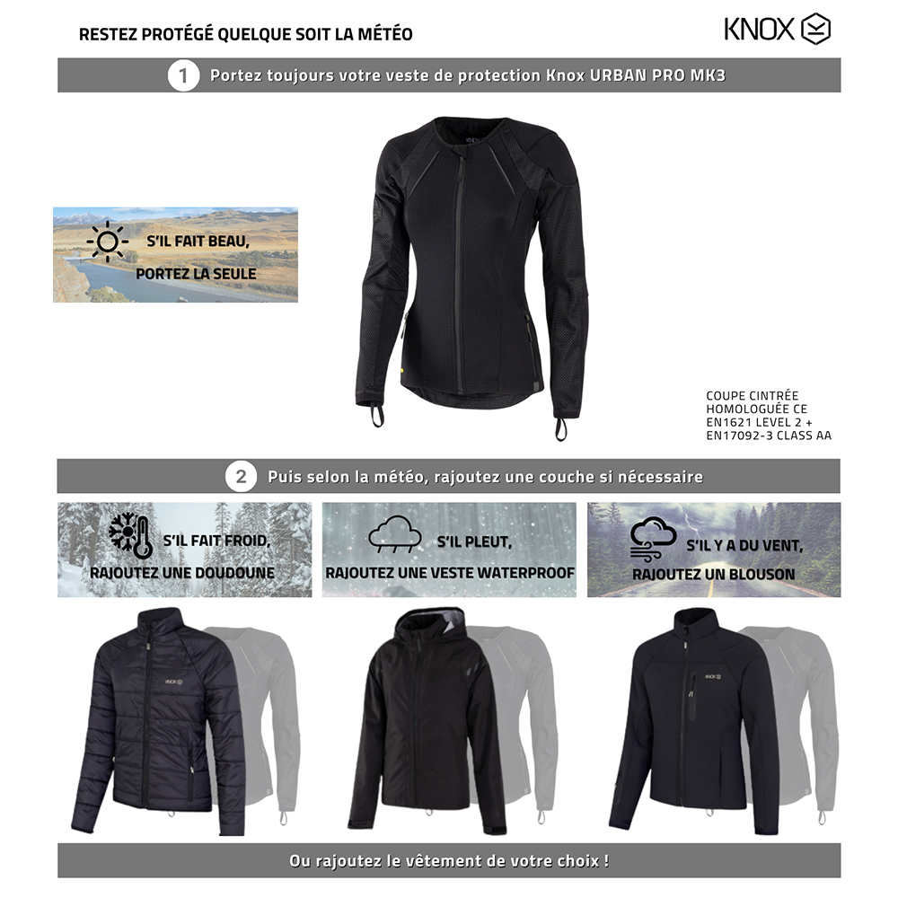 knox - Veste femme Urbane Pro MK3 Noir