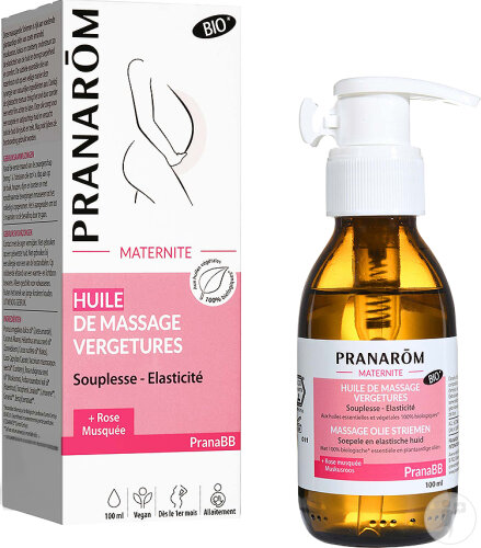 Pranarôm PranaBB Huile De Massage Vergetures Bio Pompe 100ml