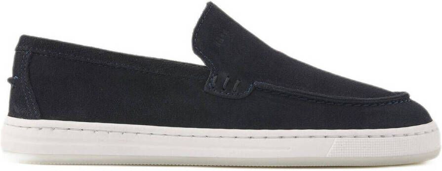 Nubikk suède loafers donkerblauw Jongens Suede Effen 28