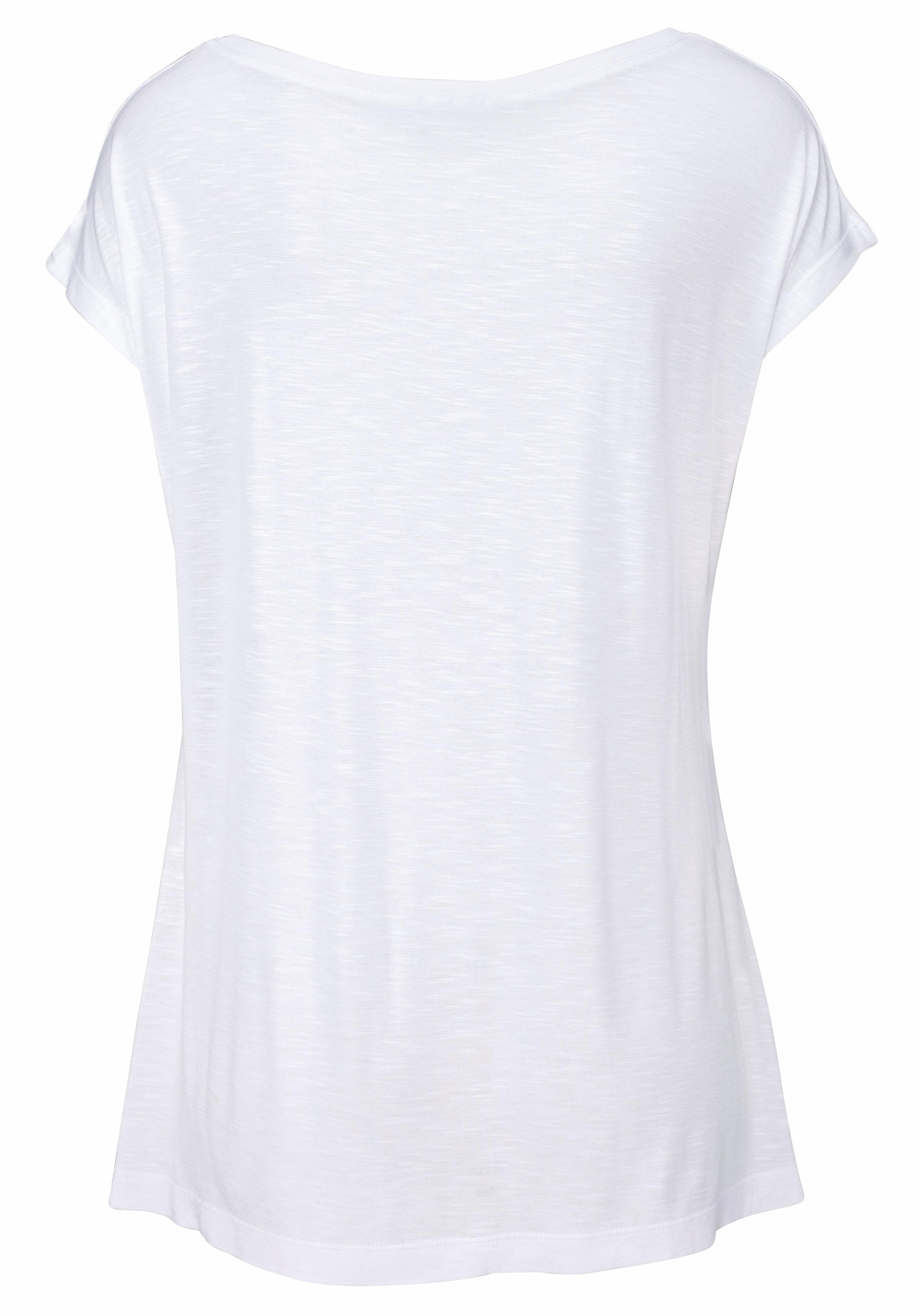 LASCANA Strandshirt mit Print und glänzendem Effekt, Ethno-Look, casual