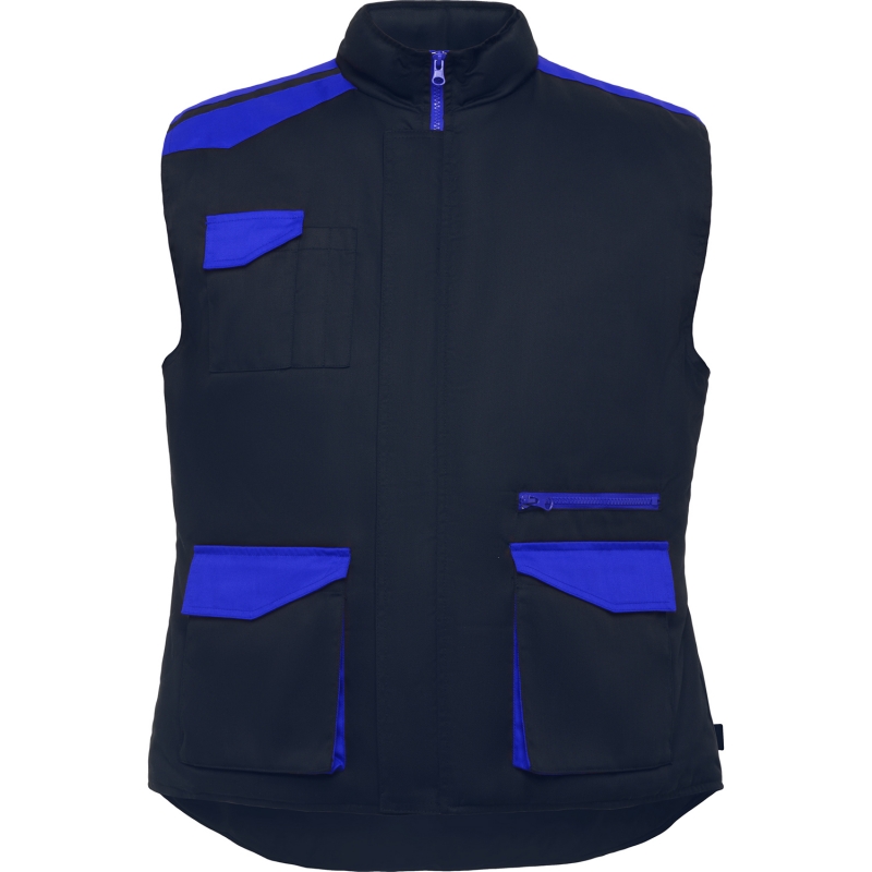 Roly CQ8414 - ARMADA Gilet de travail multi-poches avec col montant en couleurs combinés