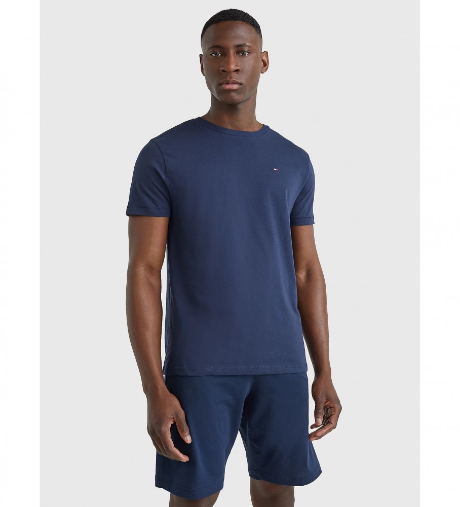 Camiseta Tommy Hilfiger azul marinho em algodão orgânico