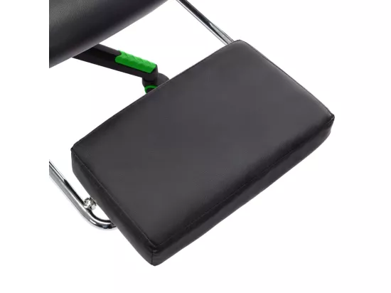 Chaise de jeu avec repose-pied Noir et vert Cuir artificiel