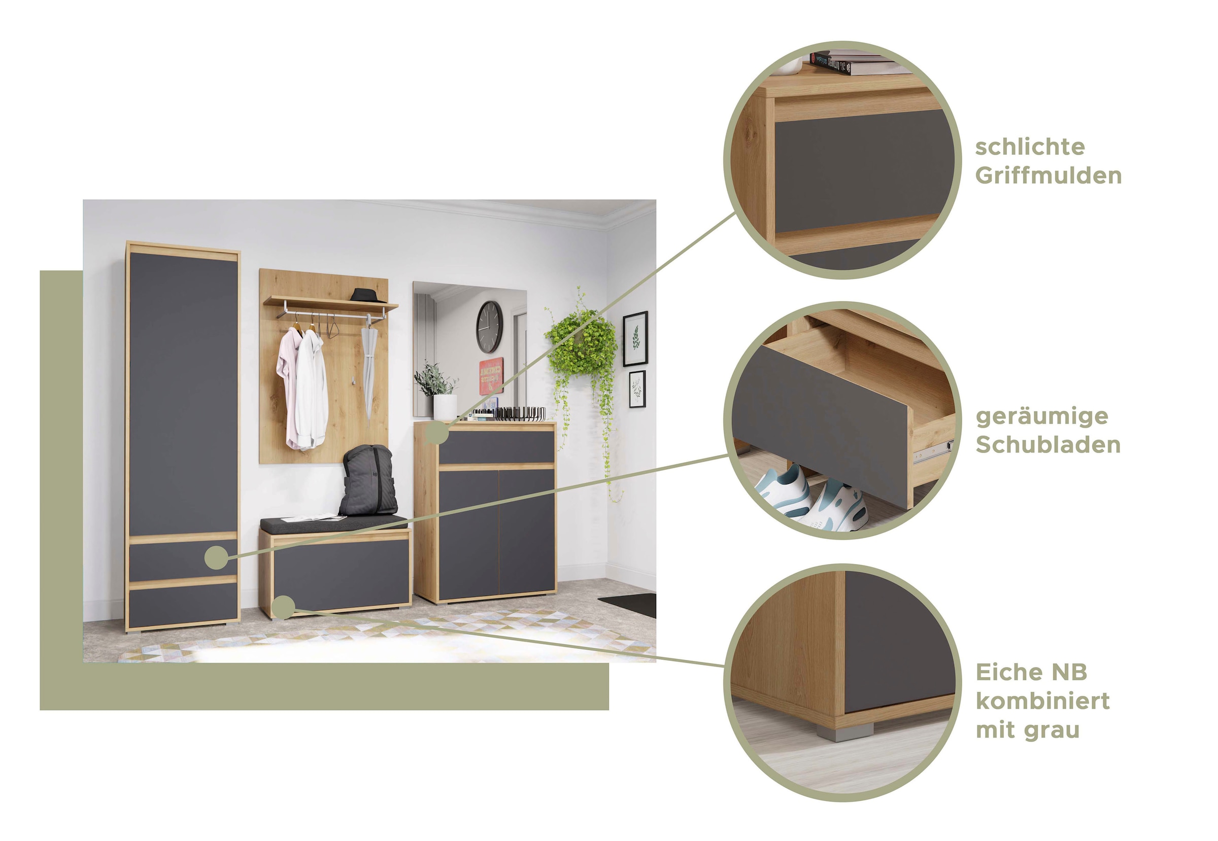 INOSIGN Kompaktgarderobe »Trosa« Breite 90 cm