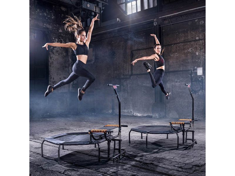 HAMMER Fitnesstrampolin JumpStep Pro mit Step-Board Fitness-Trampolin mit Transportrollen