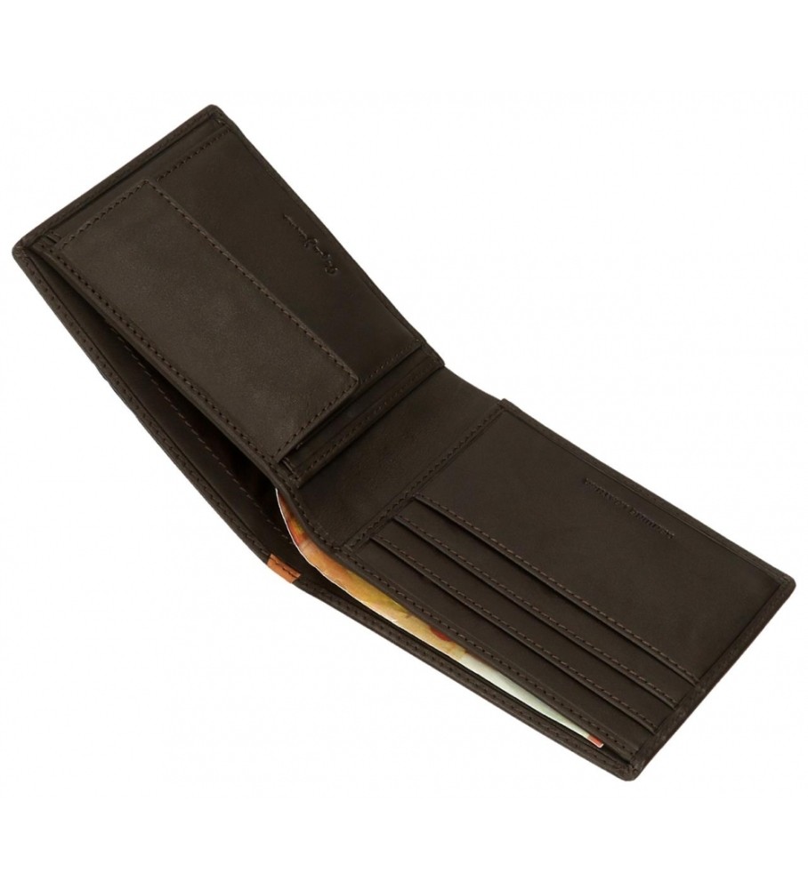 Carteira Pepe Jeans Marshal em couro marrom