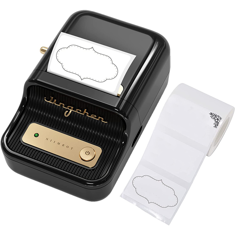 Mini Beschriftungsgerät Bluetooth Retro Etiketten Thermodrucker B21 Label Printer (iOS/Android) - Schwarz