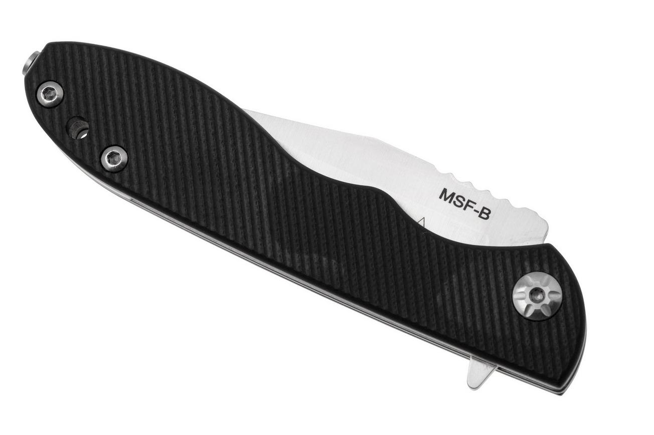 TOPS Knives Mini Scandi Folder MSF-B, Satin Elmax, Black G10, zakmes
