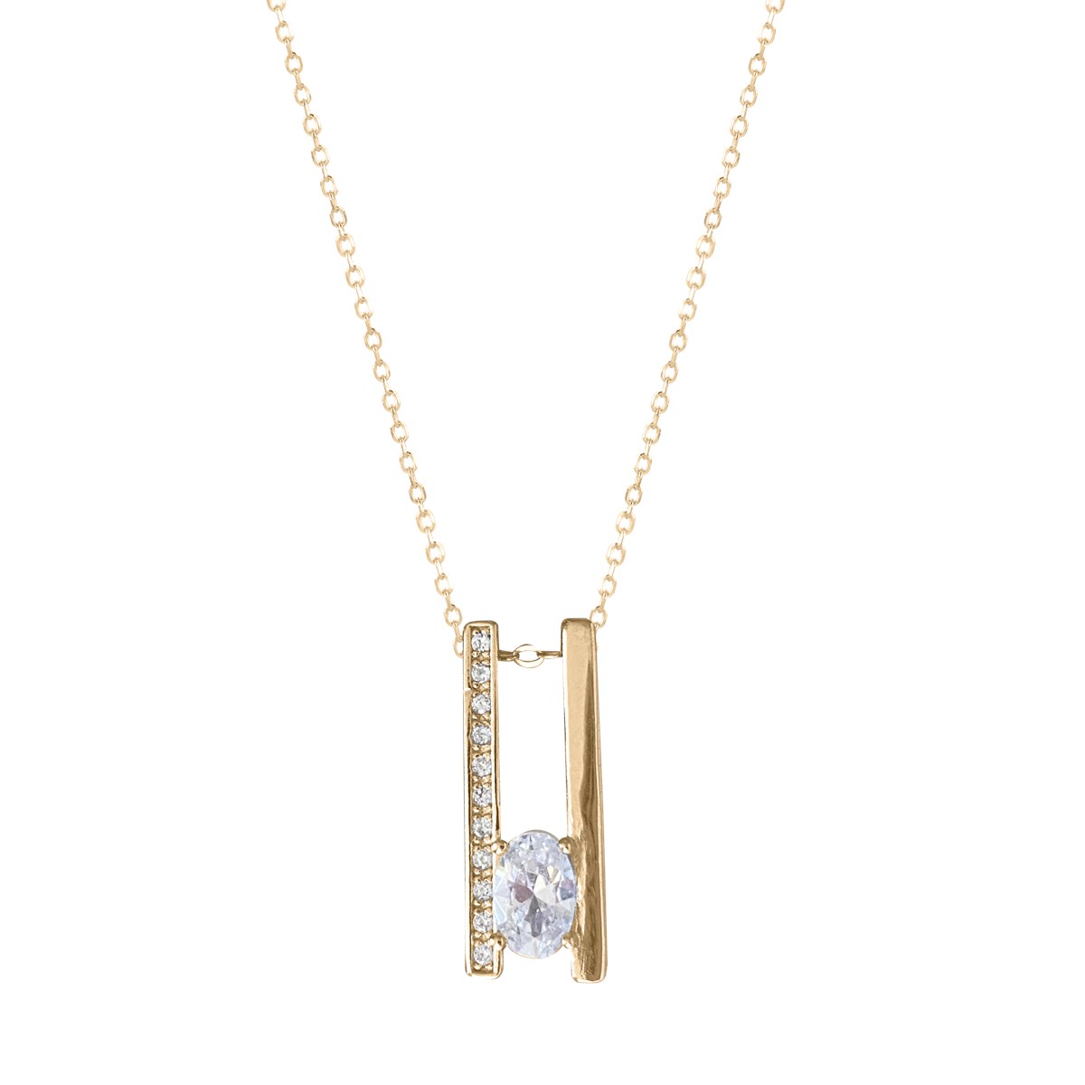 Collier plaqué or avec oxydes de zirconium