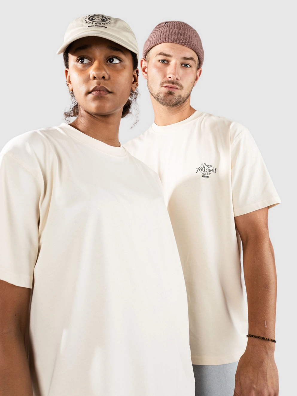 Woodbird Baine Eat T-Shirt off white