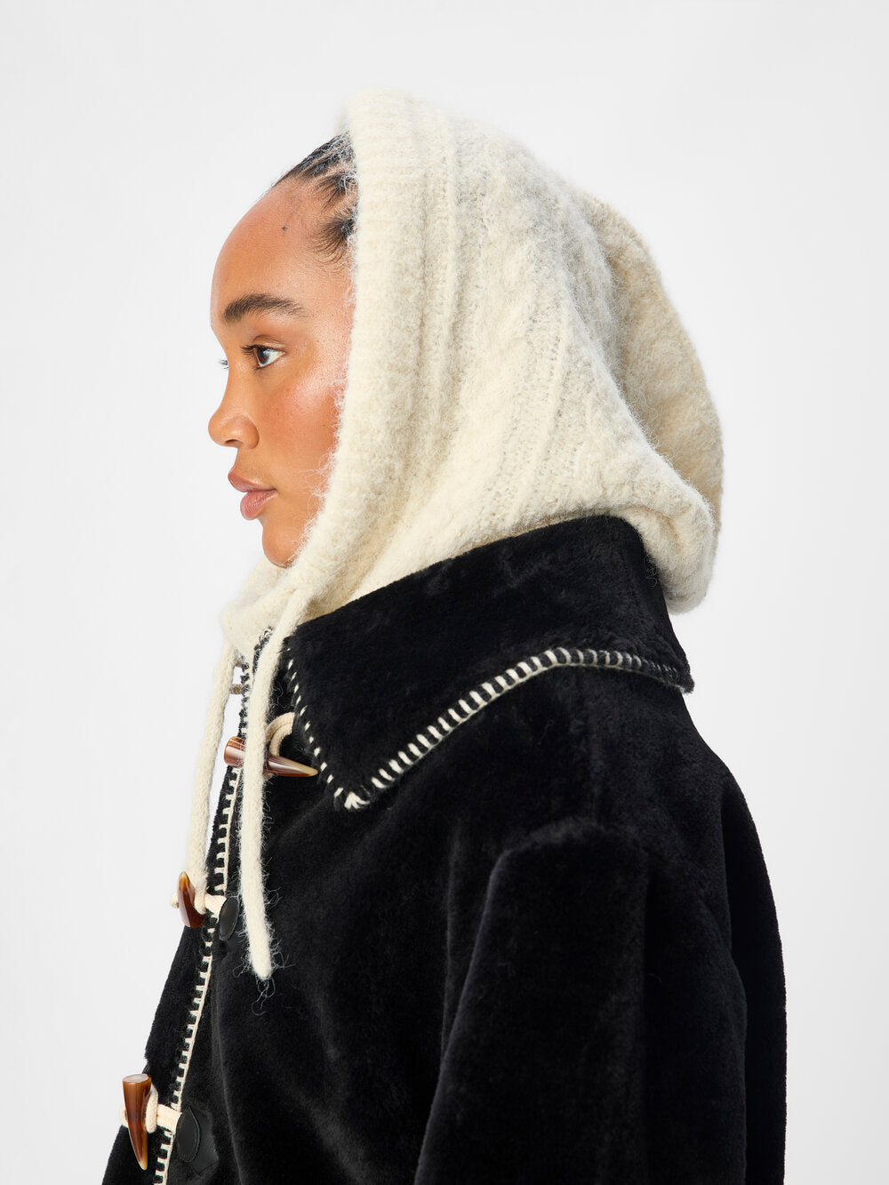 Object  Milu Cable Knit Balaclava - sandshell