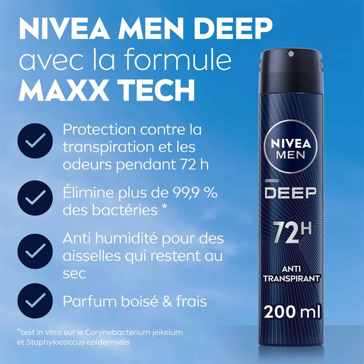 Déodorant anti-transpirant anti-bactérien 72 h - Homme - 200 ml