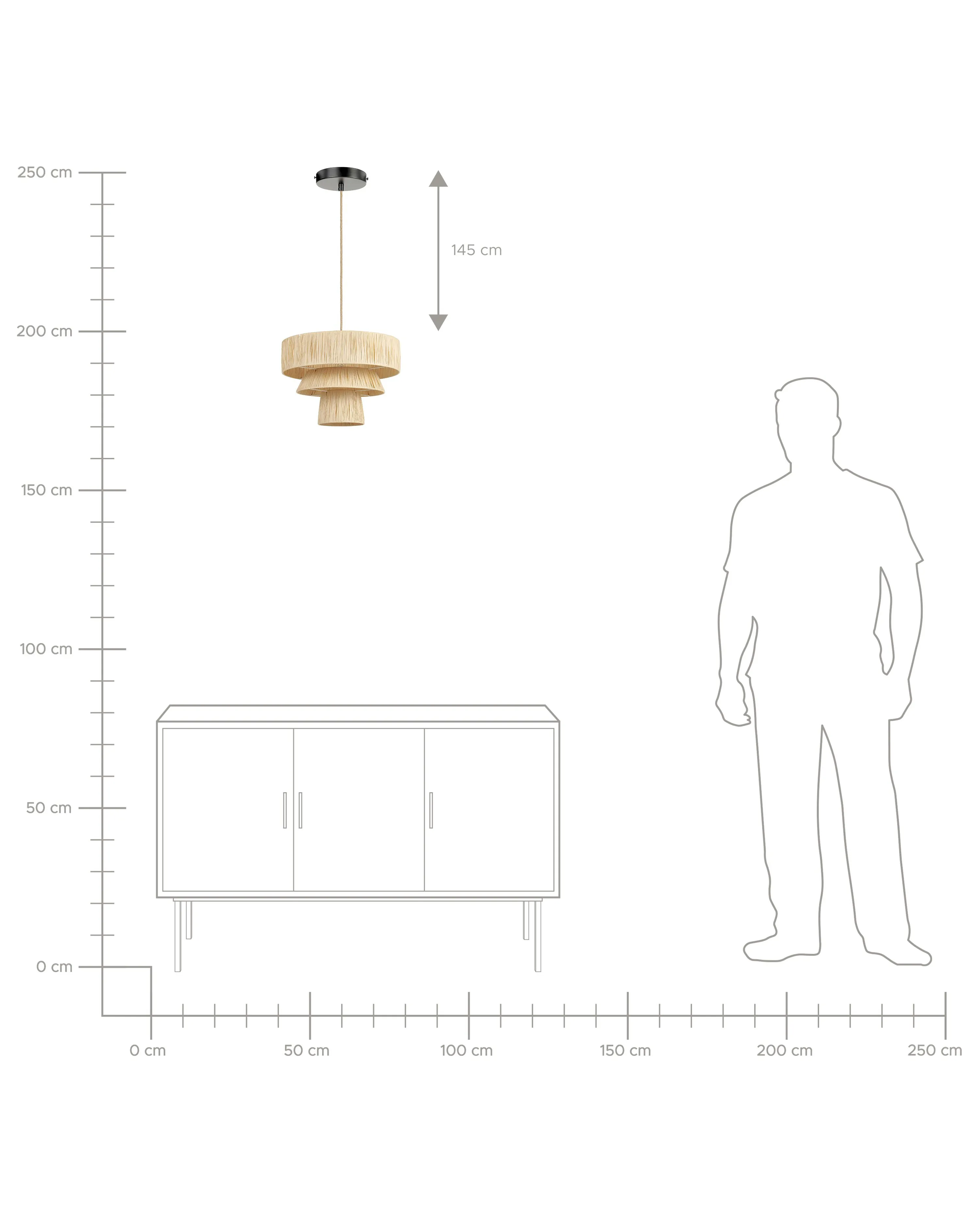 Hanglamp CHAMBO Papier Natuurlijk