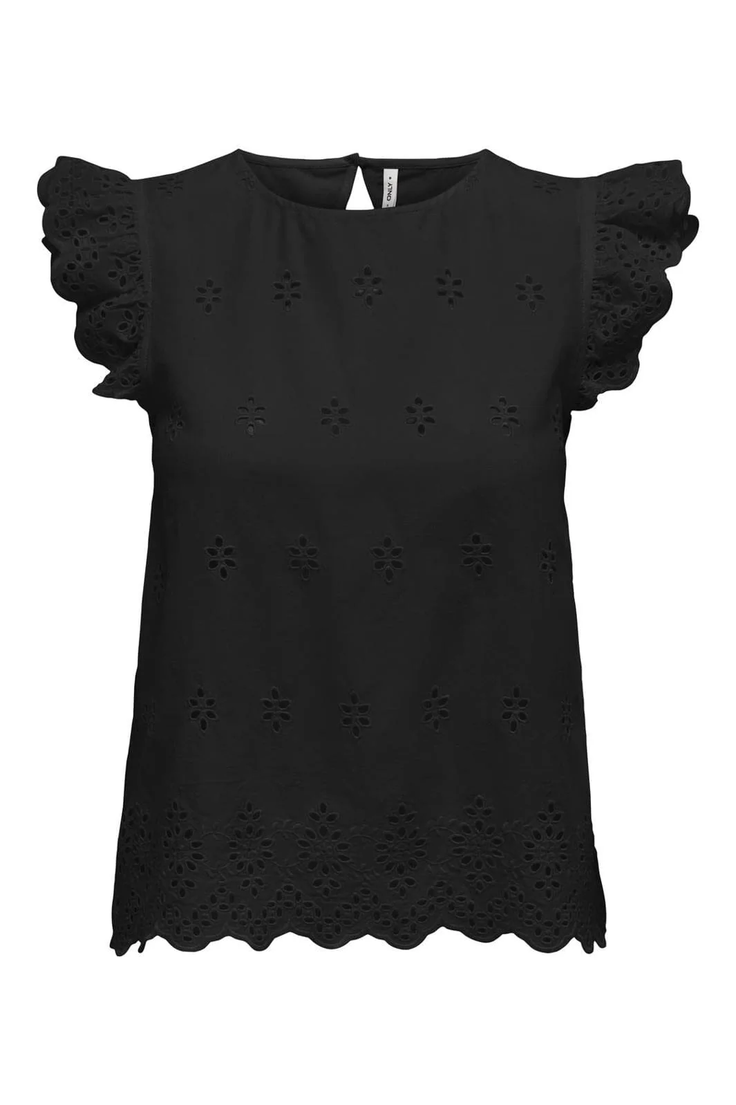 Only Onllou Life Emb S/S Open Back Top