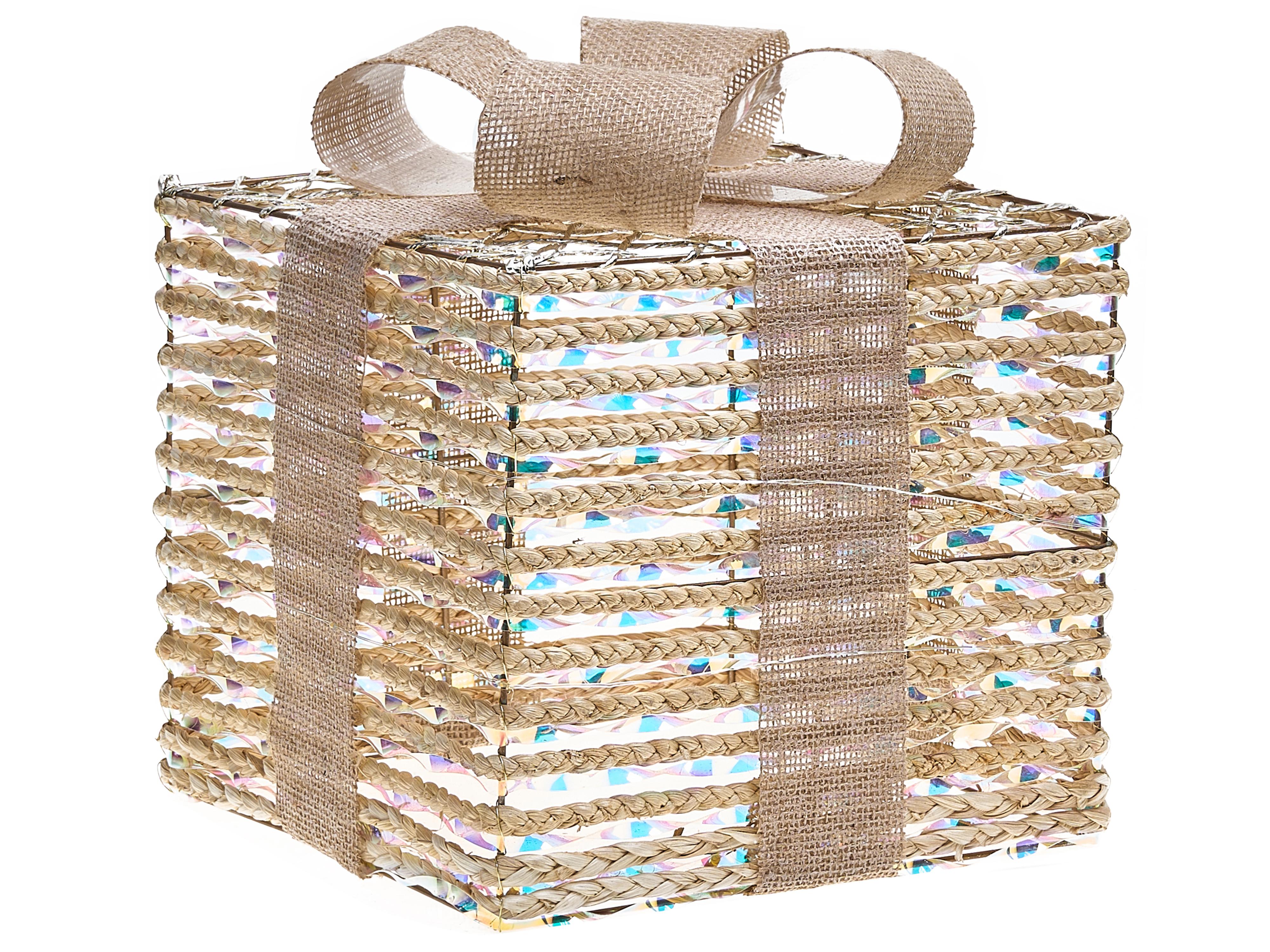 Set van 3 kerstdecoraties LED MOSSO Kerstcadeaus 20/25/30 cm Beige