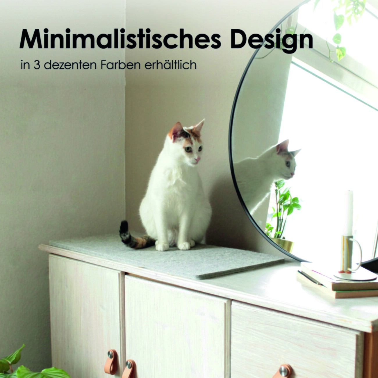 LucyBalu FELTY Katzen Fensterbrettauflage hellgrau