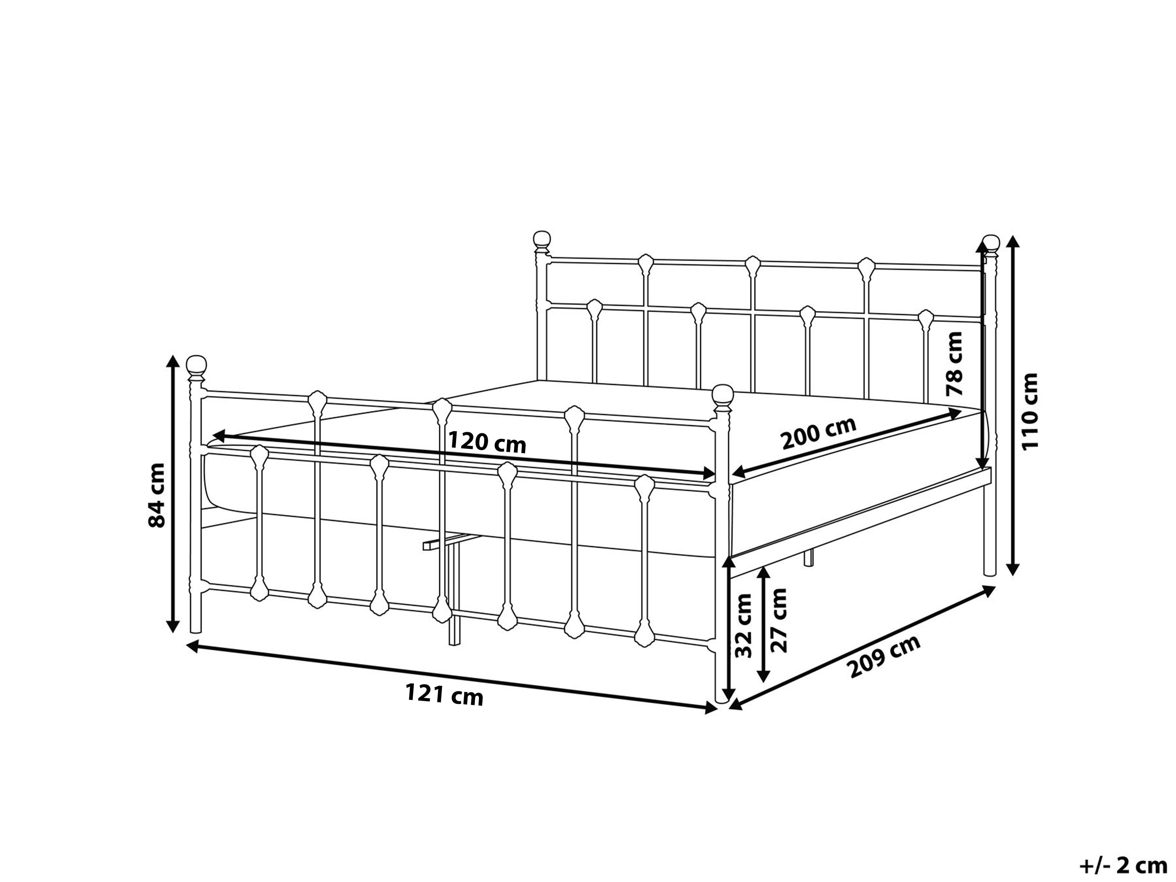 Bed Metaal LYNX 120 x 200 cm Zwart