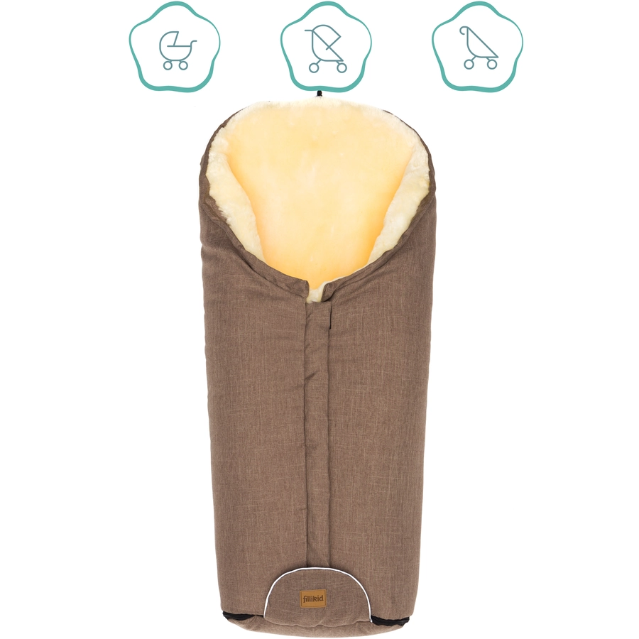 fillikid Winterfußsack Tacama Lammfell braun melange