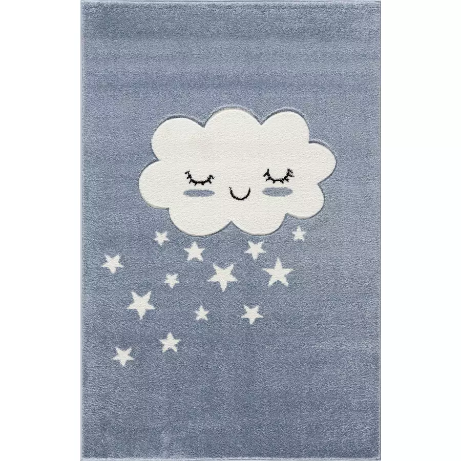LIVONE Kinderteppich Kids love Rugs WOLKE blauweiss