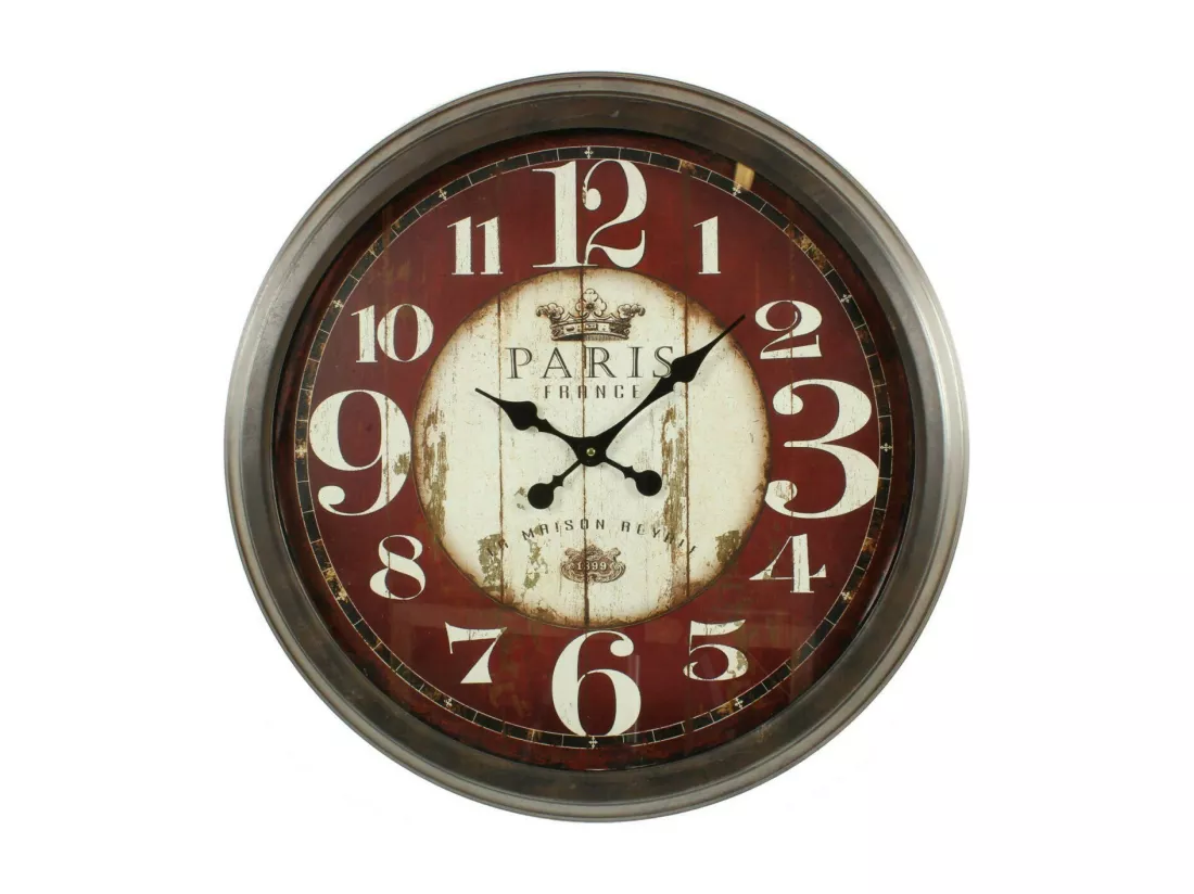 Grande horloge ancienne murale paris france Fer Rouge-Bordeaux - Décoration d'Autrefois