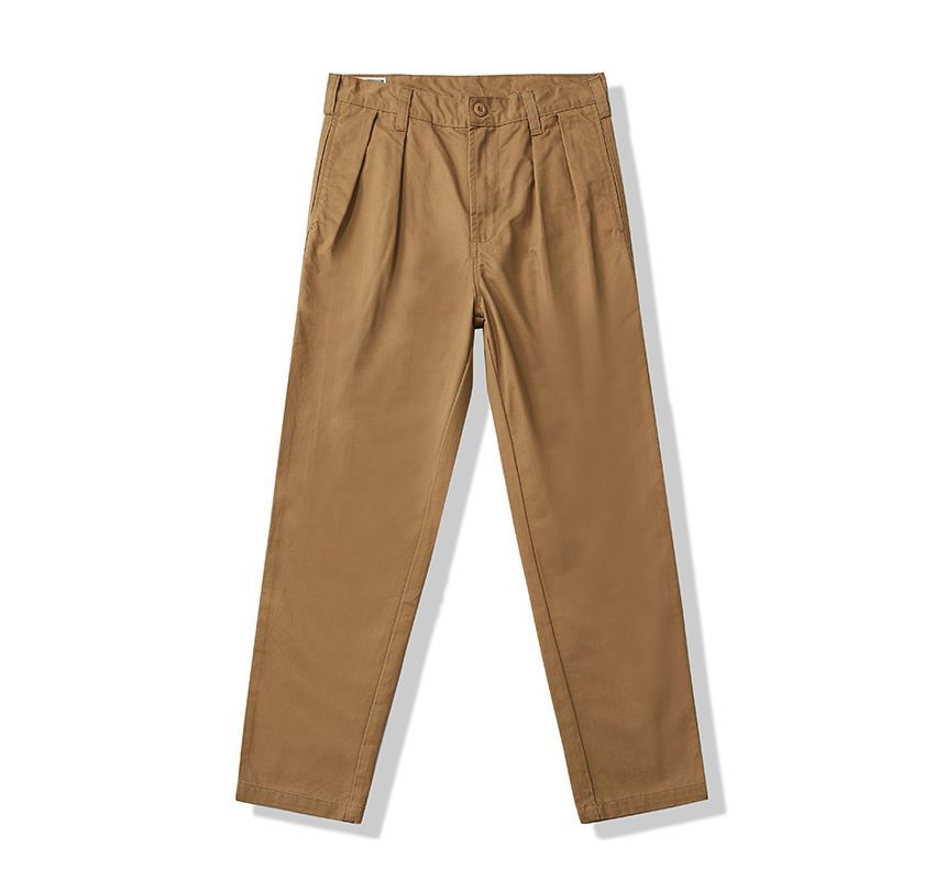 OKONKWO - Hoge taille effen cropped rechte broek