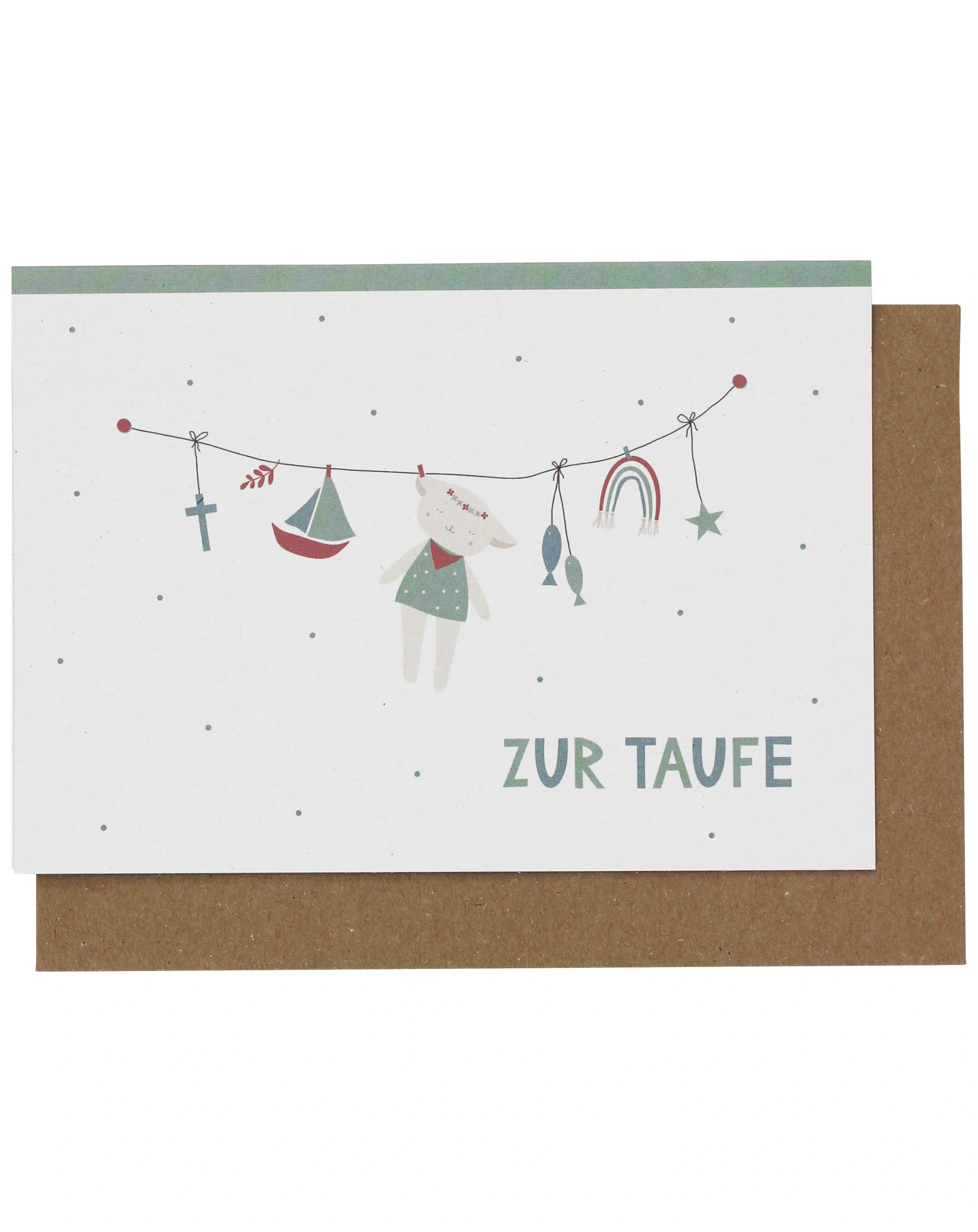 Klappkarte LAMM - ZUR TAUFE 2er-Set in mint