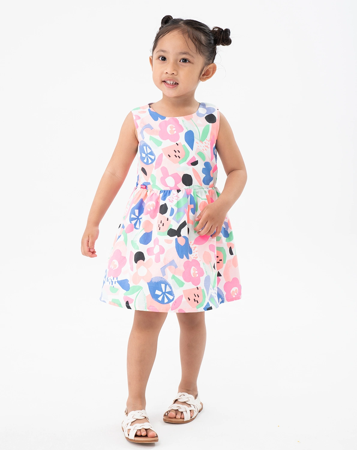 Kleid FLOWERS ärmellos in bunt