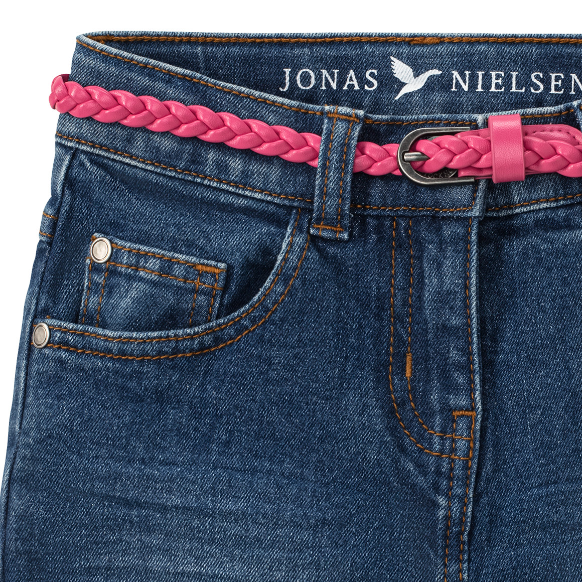 Jonas Nielsen Mädchen Jeansshorts mit Gürtel blau