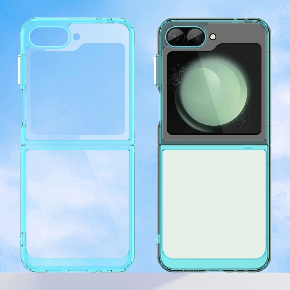 Samsung Galaxy Z Flip7 FE / Z Flip6 Hybrid Hülle TPU Bumper Acryl Rückseite - Hellblau / Transparent