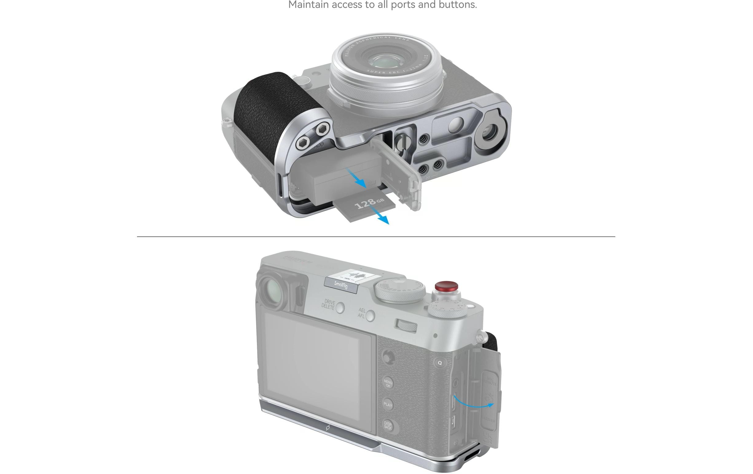 L-Winkel für FUJIFILM X100VI / X100V - SilberL-Halterung für Kamera Zubehör für FUJIFILM X100VI / X100V