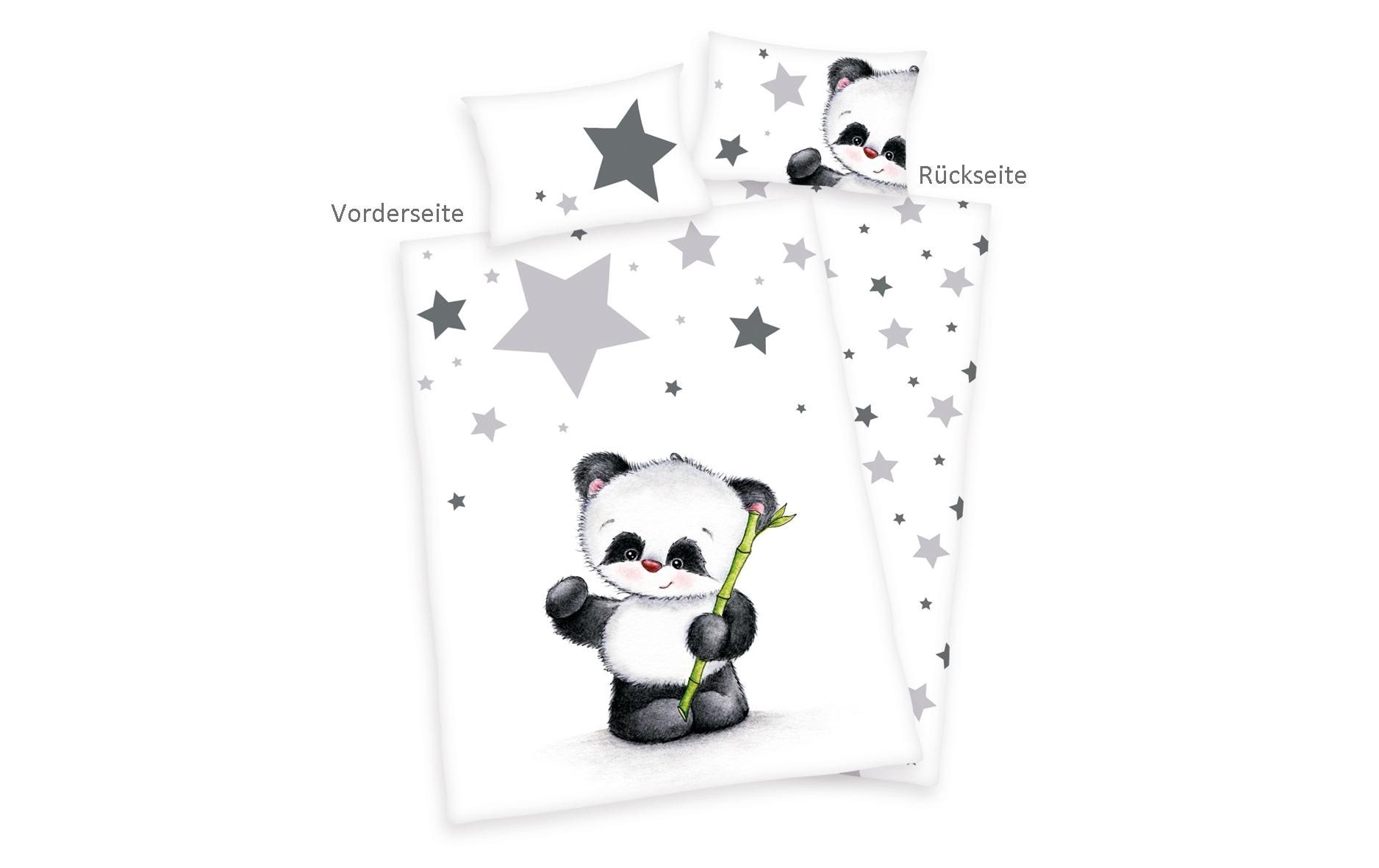 Kinderbettwäsche Panda 100 x 135 cm + 40 x 60 cmBettwäsche für Kinder