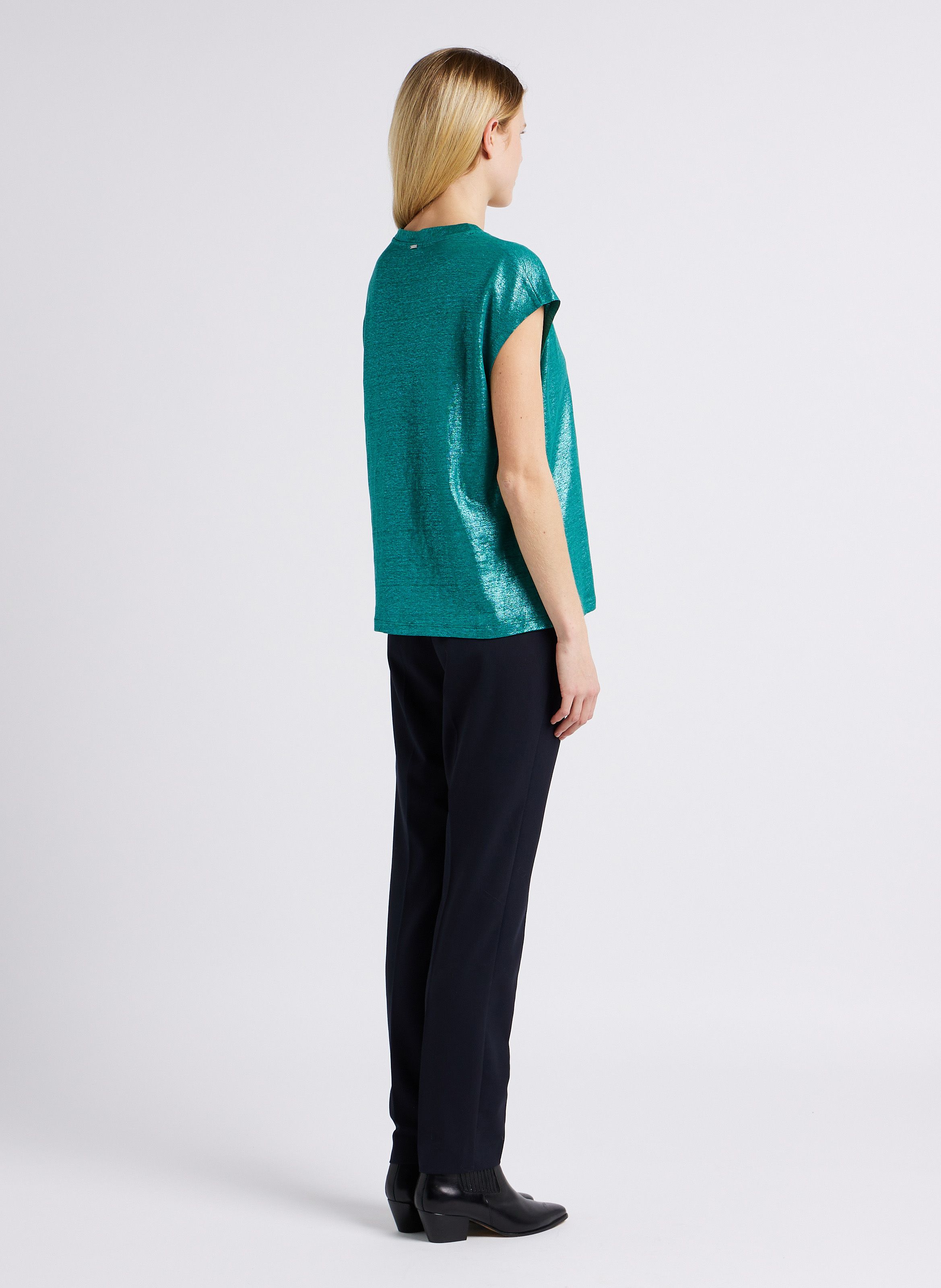 IKKS Pantalon à pinces carotte taille haute - Bleu