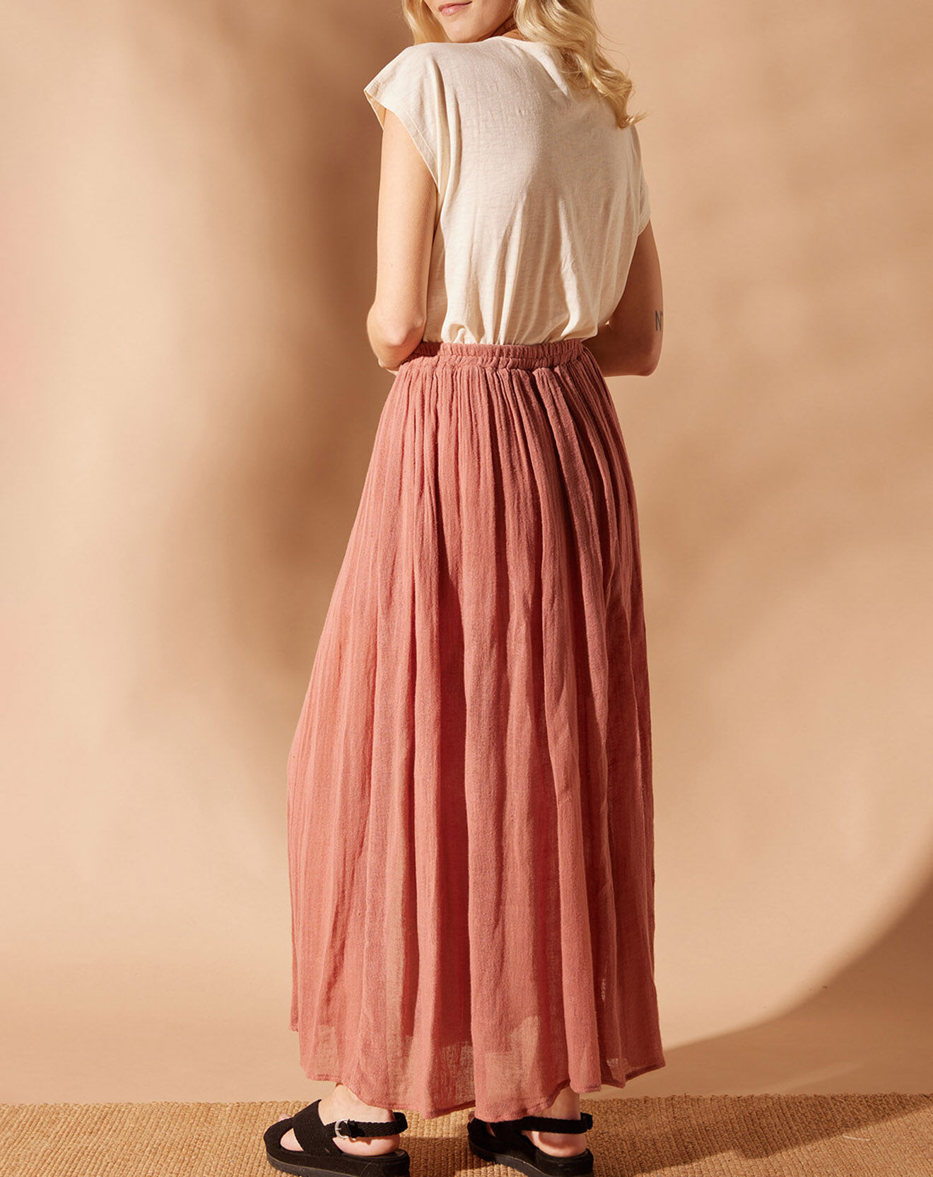 Louizon Jupe en Lin & Coton Yosaley rose